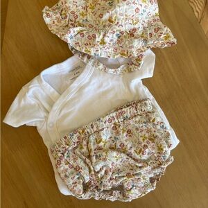 Baby Floral Sun Hat — Soft White & Pink Multi Floral